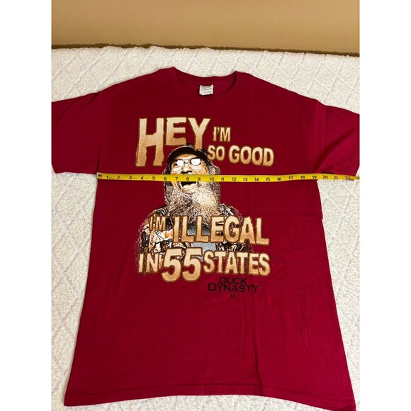 Duck Dynasty 2013 Si Robertson I’m Illegal In 55 States Red Shirt Men’s Size M - Picture 11 of 11